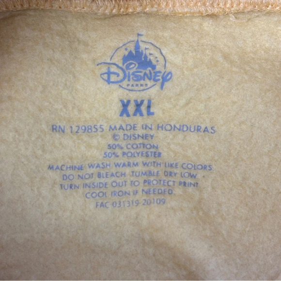 Disneyland Resort Rainbow Retro Banner Hoodie Yellow Sweatshirt XXL Oversized - Picture 3 of 5